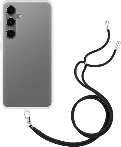 Just in Case hoesje met koord geschikt voor Samsung Galaxy S24 Hoesje met Koord - Flexibele Case - Transparant