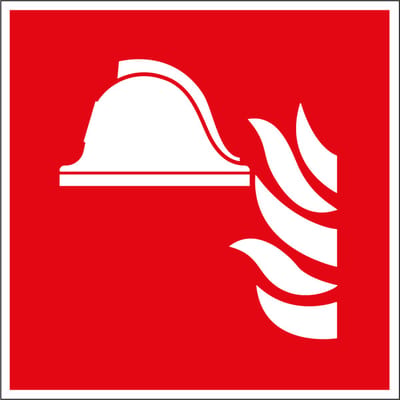 Materiaalopslag brandbestrijding sticker - ISO 7010 - F004 50 x 50 mm - 10 stuks per kaart