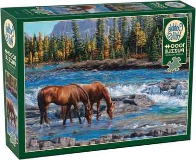 Legpuzzel Paarden - Landschap Puzzel - Ontspanning Thuis - Unieke Stukjes Vormen - 1000 Stukjes - Natuurkleuren
