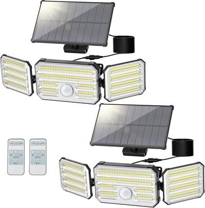 Zonne-energie Led Buitenlamp met Bewegingssensor en Afstandsbediening, Waterdicht