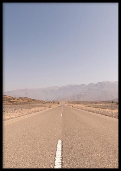 Poster Down The Road Oman - 50x70cm - Poster Landschap