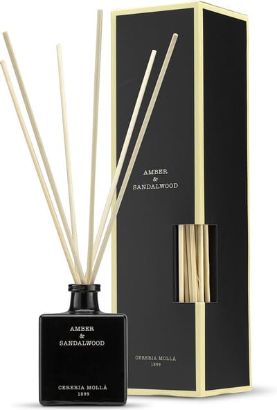 Cereria Mollà 1899 Mikado Geurstokjes Premium 100ml Amber & Sandalwood Ideaal cadeau reed diffuser patchouli navulbaar