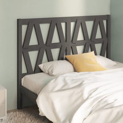 vidaXL - Hoofdbord - 126x4x100 - cm - massief - grenenhout - grijs