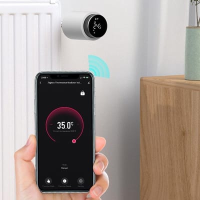 Thermostatische Radiator Klep - Slimme Thermostaat Valve - Energie Besparen - Stille Werking - 8 mm motor - Wit Zwart