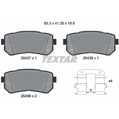 Remblokset TEXTAR 2643701, achter