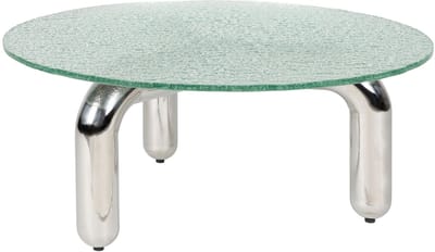 Dutchbone Marly Salontafel Rond 80 cm Glas/Chroom - Zilver