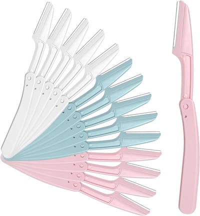 15-delige Vouwbare Oogbrauw Scheermesjes Set voor Vrouwen - Multifunctionele Oogbrauwshaper en Dermaplane Scheermesjes voor Gezicht en Oogbrouwen