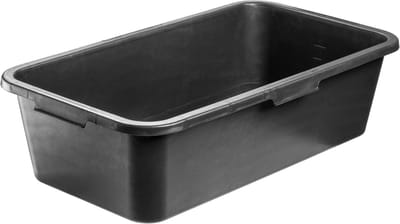 KADAX mortelbak 40 liter, mortelbak voor bouwplaats, 70 x 39 x 18 cm, vierkante cementbak van kunststof, zwarte mortelkist, stabiele betonbak met handgrepen, eetbak, bouwbak, mortar box