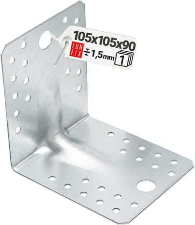 LUN FIX - Hoekverbinder - 105 mm x 105 mm x 90 mm - verzinkt - houtverbinder
