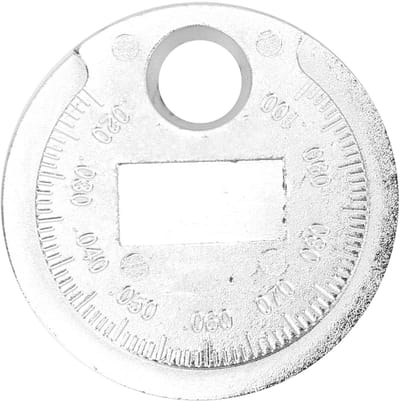 Dailygoods- Bougie-afstandmeter Roestvrij Staal - Meetinstrument 0,02-0,1 Inch - Motoraccessoires - Afstellen Bougiespleet - Diameter 38 mm - Dikte 3 mm - Bougiemeter