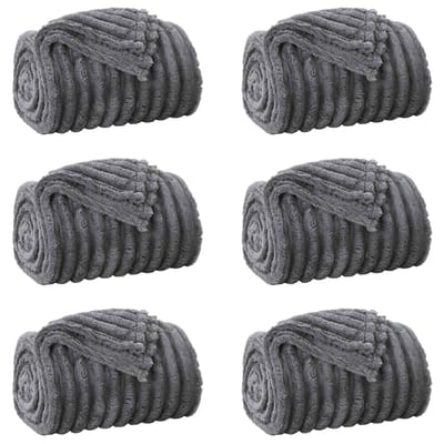 vidaXL Kleden 6 st Donkergrijs 150 x 130 cm 2.85 kg Fleece