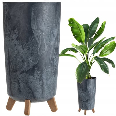 Gracia Tubus Slim Antraciet Pot 24cm met Inzet en Poten