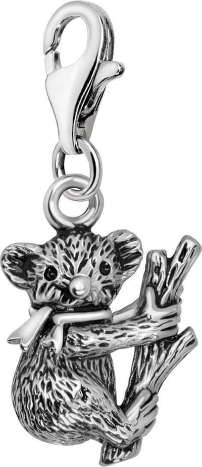 Quiges – Charm – Hanger - 3D Koala beer - Verzilverd - karabijnslot - geschikt - voor - Bedelarmband - QHC068
