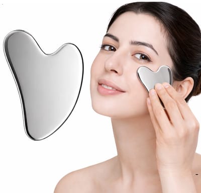 Gua Sha Metaal – RVS Gua Sha Steen voor Gezicht & Nek – Koelend – Spierontspanning & Huidverzorging