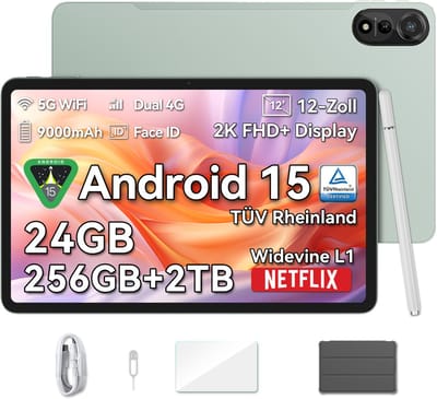 Blackview Tablet MEGA 2 Android 15 Tablet - 4G LTE+WiFi - 12 Inch - 36GB+256GB - Widevine L1 - 9000mAh - Groen
