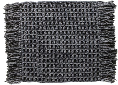 Heckettlane Badmat Madras - Badkamermat - Bidetmat - Antislip tapijt - 60x60 cm - Grijs