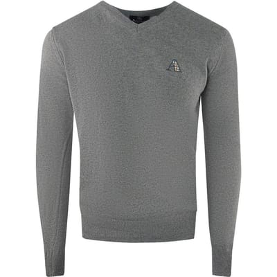 Aquascutum Heren Tartan Logo Trui (Grijs)