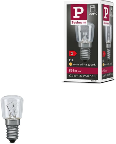 Gloeilamp Ovenlamp 300° E14 230V 85lm 15W 2300K dimbaar Helder