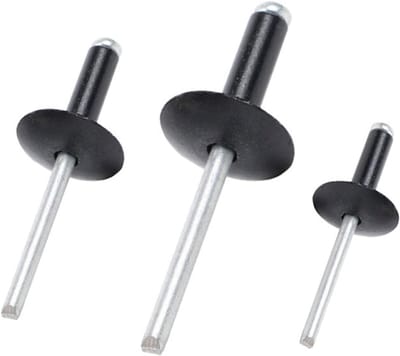 Blindklinknagels - Aluminium Klinkers - Metaal Bevestigen - Grote Flens - 500 Stuks - Zwart
