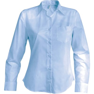 Kariban Overhemd in onderhoudsvriendelijk polykatoen-popeline dames K549 - Cobalt Blue - 4XL