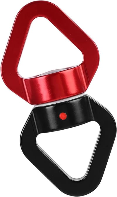 Klimhaak Karabijnhaak - Vergrendelbare Touwring - Outdoor Avonturen - 30 kN Sterke Ring - 110 x 55 mm - Zwart Rood