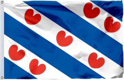 Scoby - Friese Vlag - Frisian Flag - Friesland - 90x150cm - Original Colors - Strong Quality - Inclusief Bevestigingsringen