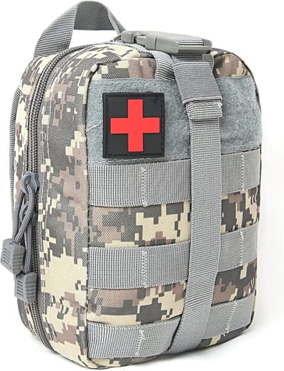 Tactische Medische Kit, Outdoor Medische Tas, EHBO-Kit Militair, Nylon Tactische Eerste Hulp Kit voor Outdoor, Noodtas, Eerste Hulp Zak, Camouflage Grijs
