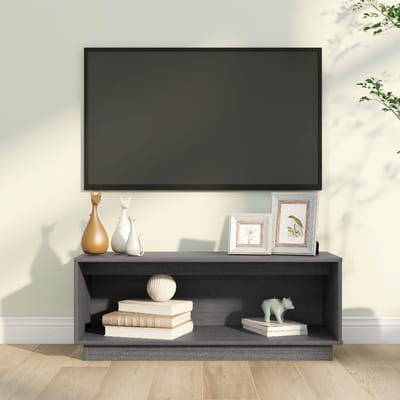 vidaXL - Tv-meubel - 90x35x35 - cm - massief - grenenhout - grijs