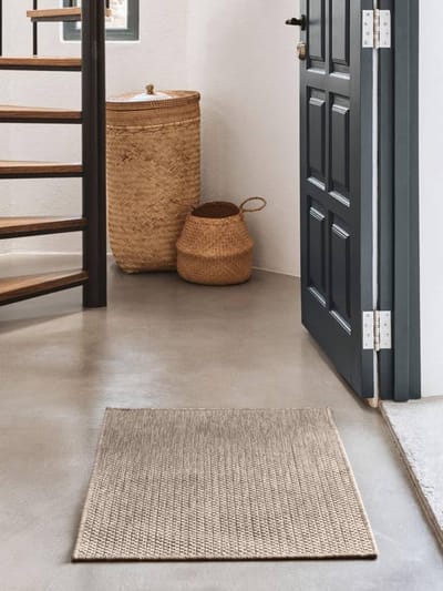 Clio Anti-slip, Deurmat, Moderne, 40 x 60 cm, Rechthoekig, Middelpolig, Woonkamer, Slaapkamer, Hal, Alleen handwas, Beige