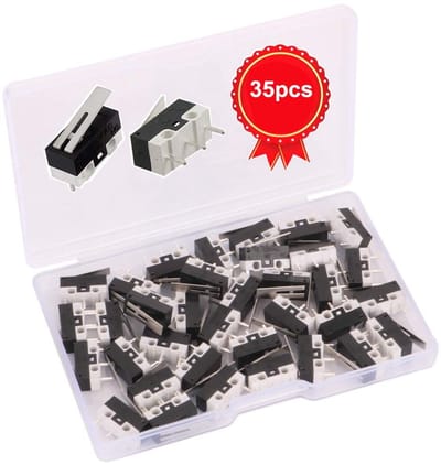 Dailygoody - Mini Micro Switch - Mechanische Limiet Schakelaar - 35 Stuks - Wit - Voor Arduino - Klein formaat