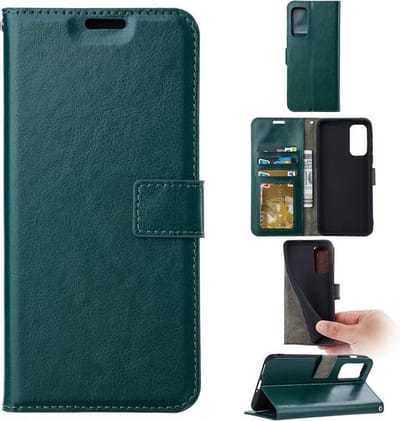 LuxeBass Boekhoesje geschikt voor Nokia 1.4 - Groen gsm hoesje - telefoonhoes - telefoonhoesjes