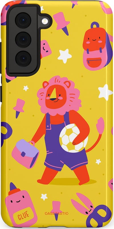 Casetastic hoesje geschikt voor Samsung Galaxy S21 FE 5G - Dubbellaagse bescherming - Krachtige lessen - Fashion Case - Goud Koraal