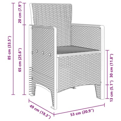vidaXL - Tuin - Eettafel - Set - 11 - st - Bruin - Rattan
