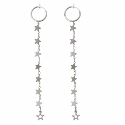 klem oorringen-Sterren-Zilverkleur-geen gaatje-Charme Bijoux