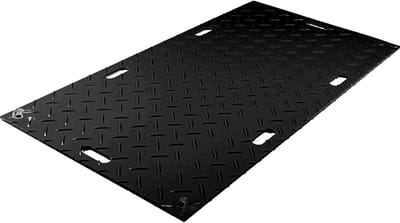 Rubbermagazijn - Kunststof rijplaat - Zwart - set 2 stuks - Afmeting 200x100cm - Rijplaat voor bouwplaats