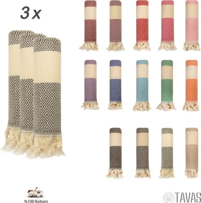 TAVAS Theedoeken & Keukendoeken Set – 3 x 50x90cm – Grijs - 100% Katoen – Wafelstructuur – Sneldrogend – Zachte Handdoeken voor Keuken