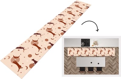 Keukenloper - Loper keuken - Patronen - Kat - Maan - 300x50 cm - Keukenloper vinyl
