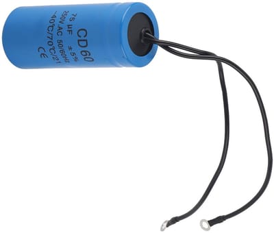 Allecto - Startcondensator - 75uF 250V - Hoge prestaties - Cilindrisch - Voor airconditioners en koelkasten - Duurzaam en hittebestendig - Geschikt...