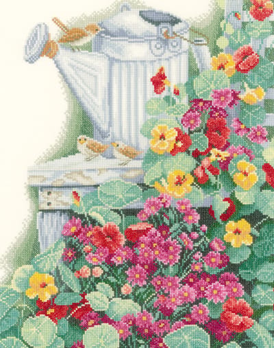Lanarte Borduurpakket - Borduurset - Borduurpakket volwassenen - Telpakket kit - 28.5 x 38cm - Stilleven tuin - PN-0021534