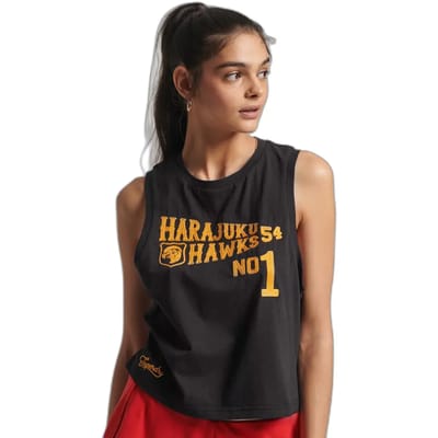 Superdry Vintage Collegiate Mouwloos T-shirt Zwart M Vrouw
