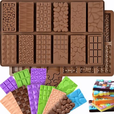 2 stuks chocolade reepvorm, antiaanbak Dubai chocolade reep pistache snoepvorm, 12-in-1 breekbaar ontwerp voor Dubai mallen, energie proteïne reep