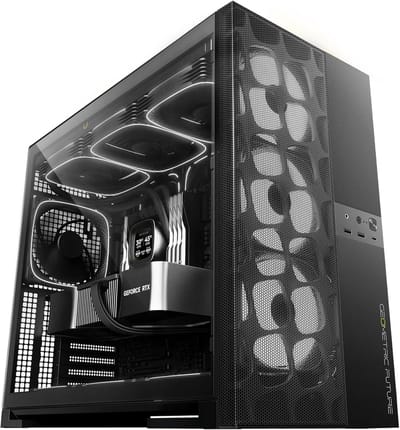 Gaming PC Behuizing Mid Tower met Hoge Luchtstroom, Gehard Glas en 5x ARGB PWM Fans