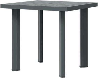 Tuintafel Kunststof - Buitentafel Tuinstoel - Buiten Eten - Weerbestendig Parasolgat - 80 x 75 x 72 cm - Groen