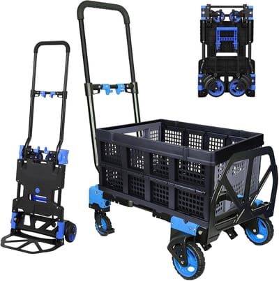 Opvouwbare Steekwagen Mand - Converteerbare Dolly - Goederen Verplaatsen - 2-in-1 Design - 150 kg Capaciteit - null