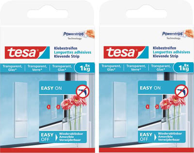 16x Tesa Powerstrips voor spiegels/ruiten klusbenodigdheden - Klusbenodigdheden - Huishouden - Plakstrips/powerstrips - Dubbelzijdig - Zelfklevend - Tape/strips/plakkers