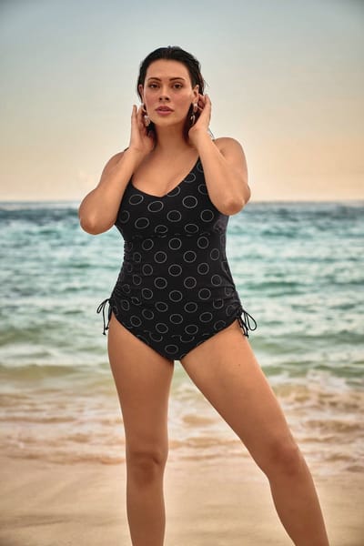 Rosa Faia - Tankini Top Silver Pearls Style Malaika - maat 75D - Zwart/Zilver