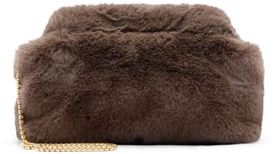 Manfield - Grijze clutch van faux fur