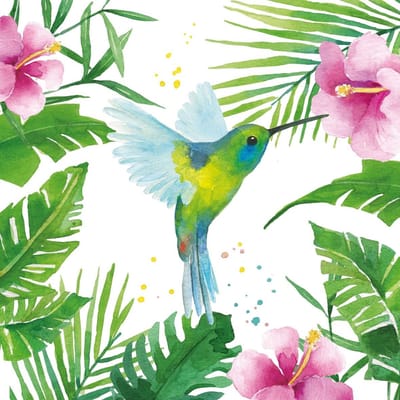Lunch Servetten Tropical Hummingbird - PPD - 33x33 cm