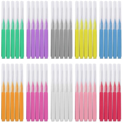 Allecto - Interdentale borstels - Tandenstoker-floss picks - 50-delige set - Kleurrijke mini-flosspicks - Geschikt voor beugels - Handig voor dagel...