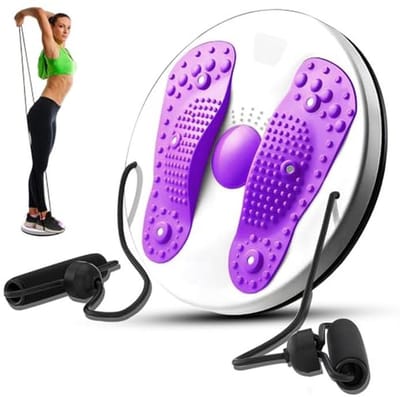 Taille Twist Disc - Balans Board - Thuis Fitness - Met Trekkoord - 27 cm - Lila